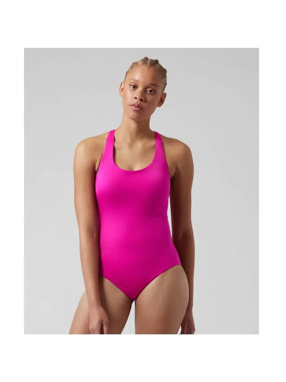 NWT Athleta Malibu one piece swimsuit - MEDIUM PETITE - Electric Fuchsia - MP